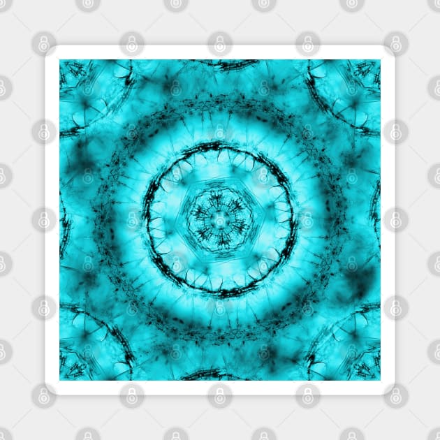 Sacred kaleidoscope in teal blue Magnet by hereswendy