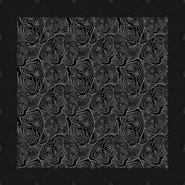 Topographic Map Pattern Black Version by Design_Lawrence