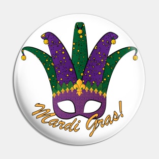 Mardi Gras Feathered Mask Pin