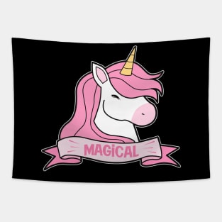 Pink Magical Cute Unicorn Tapestry