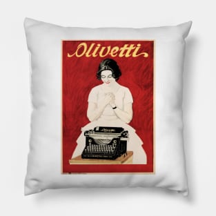 OLIVETTI Typewriter Writing Machine by Artist Marcelo Dudovich Italian Advertisement Poster Pillow