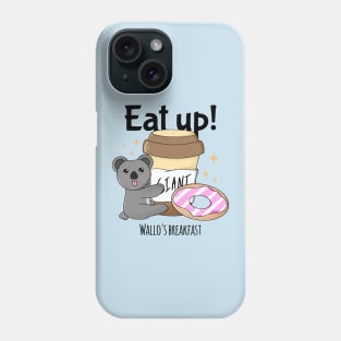 Cute Funny Breakfast Coffee And Donut Lover Kawaii Koala Meme Phone Case