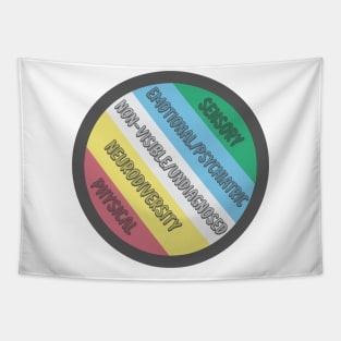 Disability Pride Flag Circle Tapestry