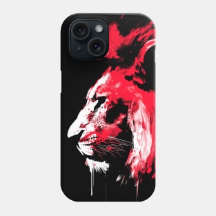 African lion red ink portrait Phone Case