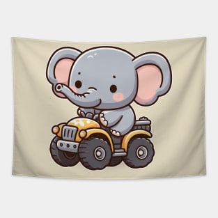 Cute elephant ATV Tapestry