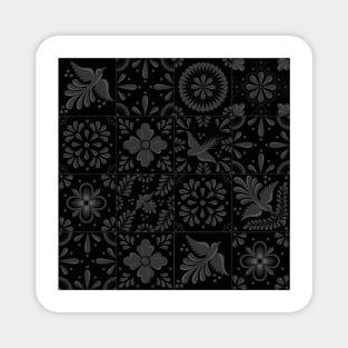 Mexican Black Talavera Tile Pattern by Akbaly Magnet