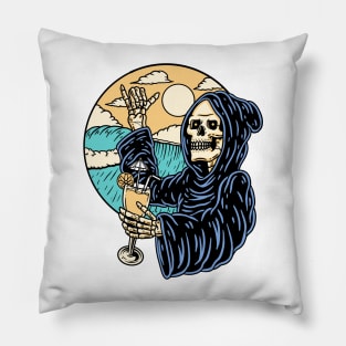 Grim Reaper Drink Orange Juice Pillow