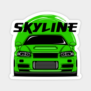 Green Skyline R34 Magnet