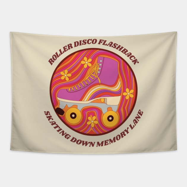 Roller Disco Flashback -Skating Down Memory Lane Tapestry by Urban Gypsy Designs