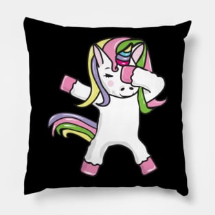 Cute Dabbing Unicorn Pastel Colors Pillow