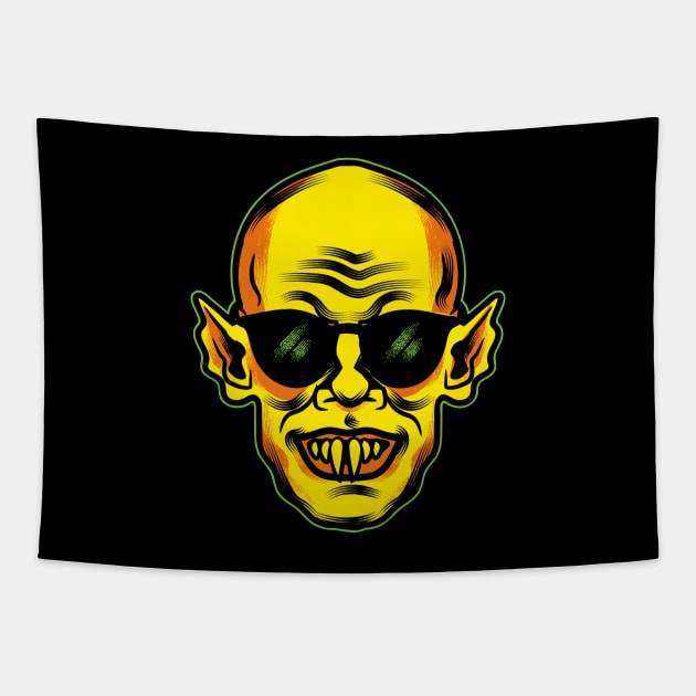 Halloween Vampire I Pumpkin Skull Trick Or Treat Horror Nosferatu Tapestry by az_Designs