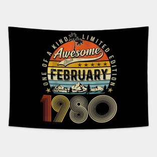 Awesome Since February 1980 Vintage 43rd Birthday Tapestry