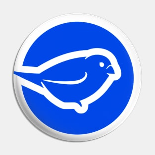 Minimalist sparrow bird with blue ink Pin