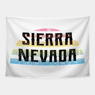 Sierra Nevada. Born to climb. High altitude. Rock climber. Gift ideas for climber. Adventure, passion, challenges. Rocks. Climbing the summit. Distressed vintage design. Tapestry