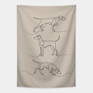 Continuous Line Weimaraners (Light Taupe Background) Tapestry