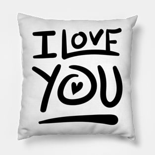 I Love You Black Pillow