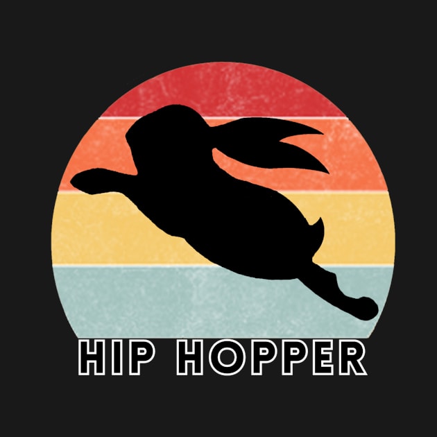 Hip Hopper Rabbit in Retro Sunset by glowvim