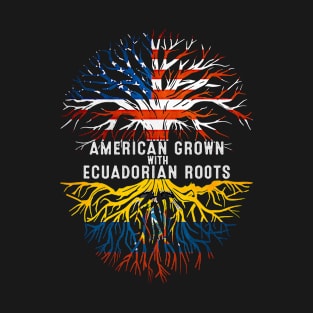 American Grown With Ecuadorian Roots Tree Ecuador Flag Usa T-Shirt