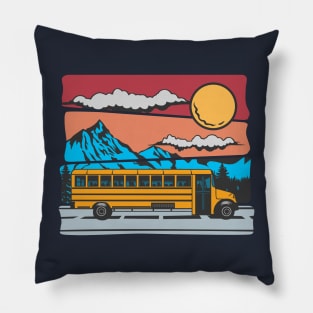 School Bus Adventures Pillow