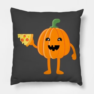 Halloween Pumkin. Cute Pumpkin eat pizza. Pillow