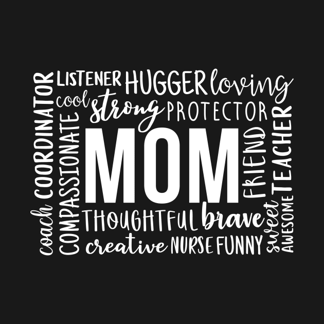 Mom word cloud mom letters design gift by colorbyte