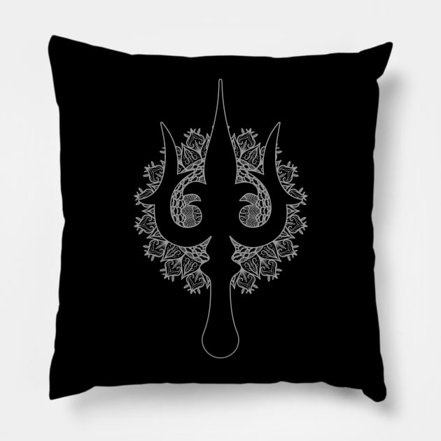 Trisula  -Trident of Shiva Pillow by Nartissima