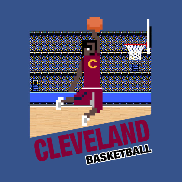 Disover Cleveland Basketball 8 bit pixel art cartridge design - Cleveland Cavs - T-Shirt