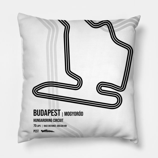 Budapest Race Track Pillow by RaceCarsDriving