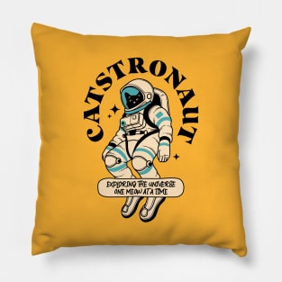 Astronaut Black Cat in yellow Pillow