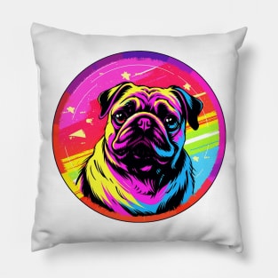 Pug Dog Pop Art Pillow