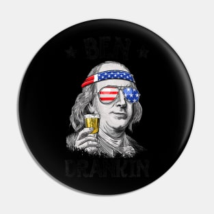 Ben Drankin 4th Of July T Shirt Benjamin Franklin Men Gifts Pin
