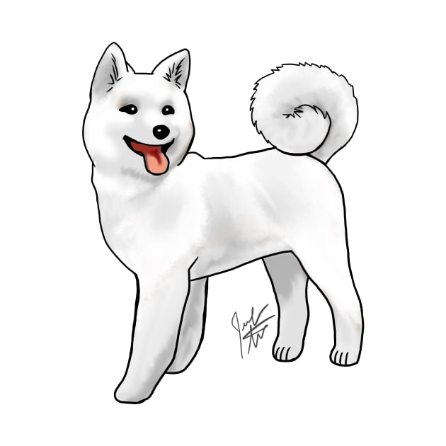 Akita - Light-Faced White by Jen's Dogs Custom Gifts and Designs