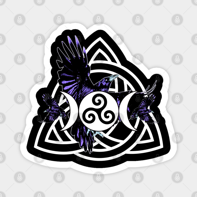 Purple Raven Morrigan Symbol with Moon and Triquetra  Morrigan  Pin   TeePublic