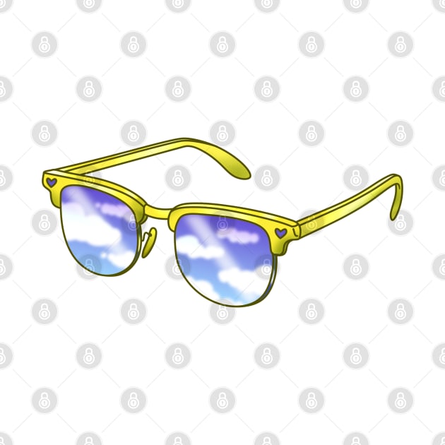 Yellow sunglasses with blue sky lenses by 2dsandy