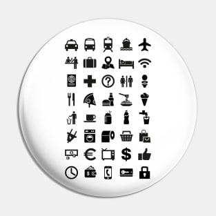 Travel TOURIST icons guide (w) Pin