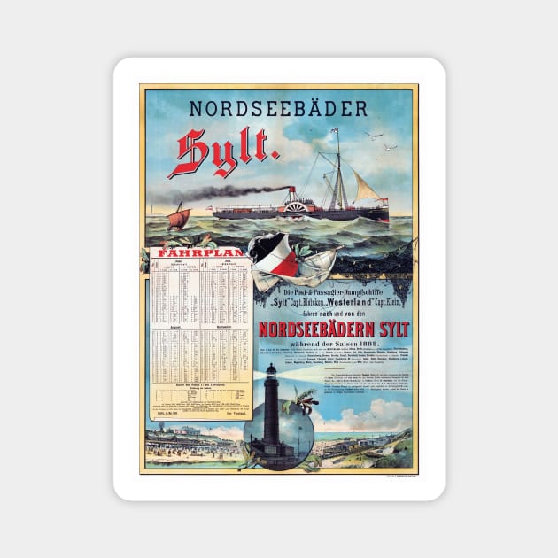 Vintage Travel Poster Nordseebäder Sylt Magnet by vintagetreasure