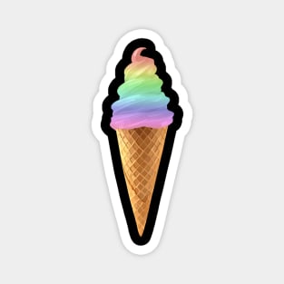 Rainbow Swirl Ice Cream Cone Magnet