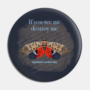 Spotted Lanternfly in light blue Pin