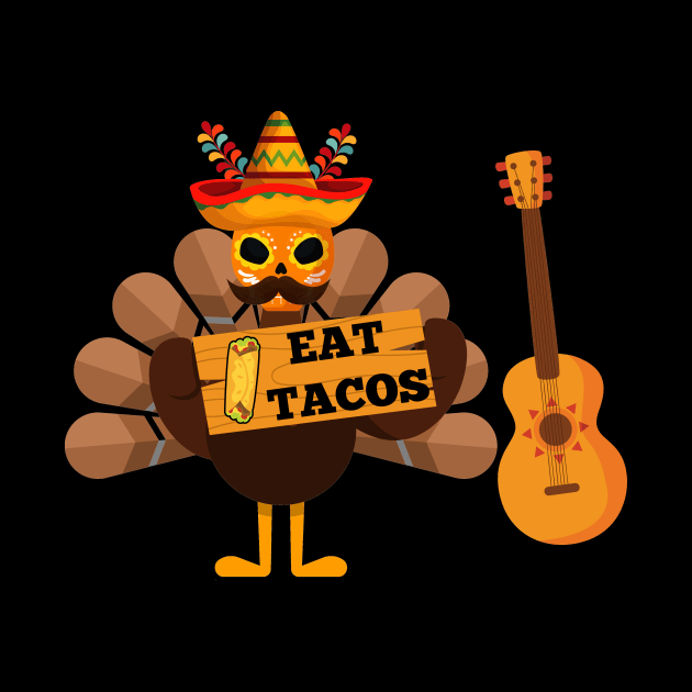 Thanksgiving turkey eat tacos by Flipodesigner