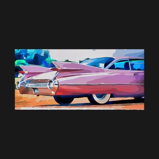 Cartoon style Pink cadillac T-Shirt