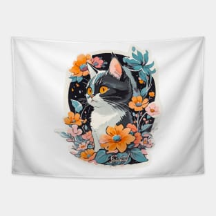 Beautiful Colorful Cat Tapestry