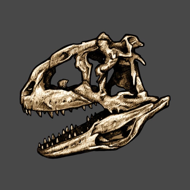 Dinosaur Skull Majungasaurus Sticker by CassWArt