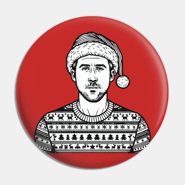 Merry Christmas Ryan Gosling Pin by Tazlo