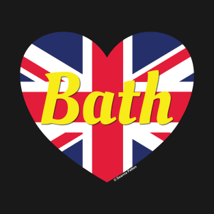 Bath England UK British Flag Heart T-Shirt