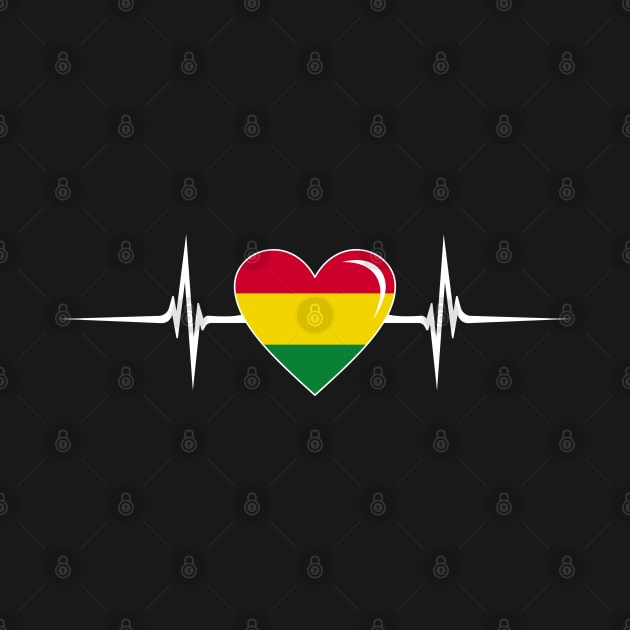 Heartbeat Design Bolivian Flag Bolivia by MGS