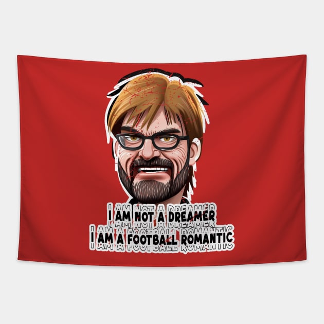 Jurgen Klopp Football Romantic Tapestry by TerraceTees