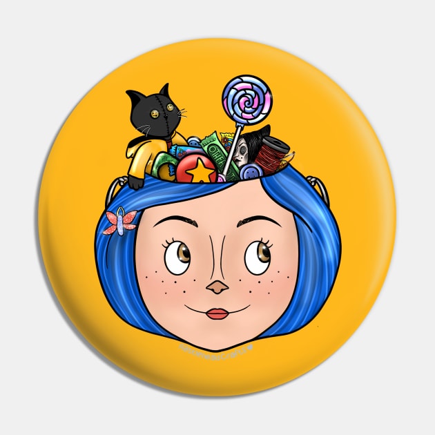 Coraline Bucket Pin by RattleheadCrafts