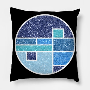 World Of Color Blue Circle Design Pillow