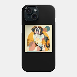 Retro Saint Bernard: Pastel Pup Revival Phone Case