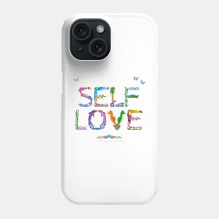 SELF LOVE - tropical word art Phone Case